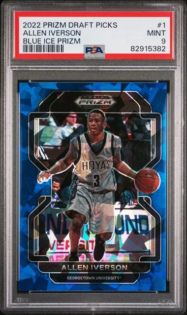 2022-23 Panini Prizm Draft Picks Allen Iverson Blue Ice Prizm #1 card image