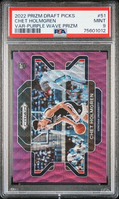 2022-23 Panini Prizm Draft Picks Chet Holmgren Variation-Purple Wave Prizm #51 card image