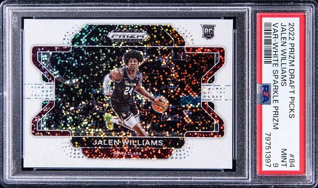 2022-23 Panini Prizm Draft Picks Jalen Williams Variation White Sparkle Prizm #84 card image