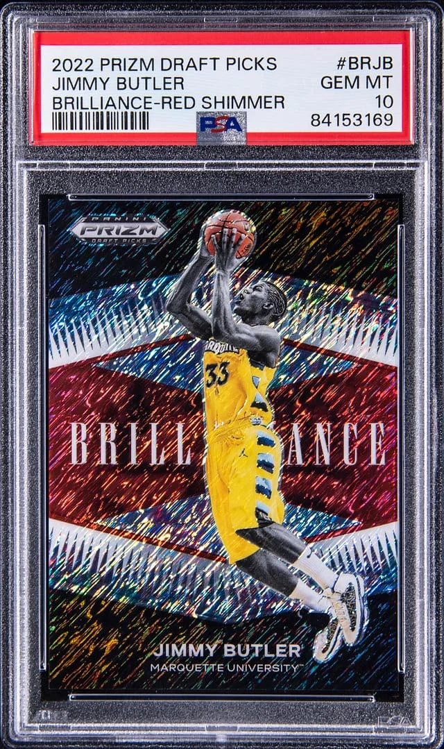 2022-23 Panini Prizm Draft Picks Jimmy Butler Brilliance Red Shimmer #BR-JB card image