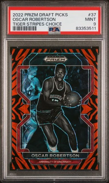 2022-23 Panini Prizm Draft Picks Oscar Robertson Tiger Stripes Choice #37 card image