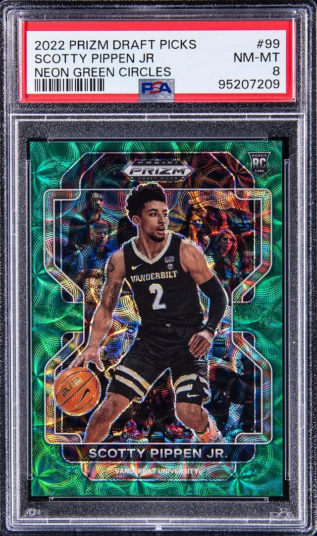 2022-23 Panini Prizm Draft Picks Scotty Pippen Jr. Neon Green Circles #99 card image