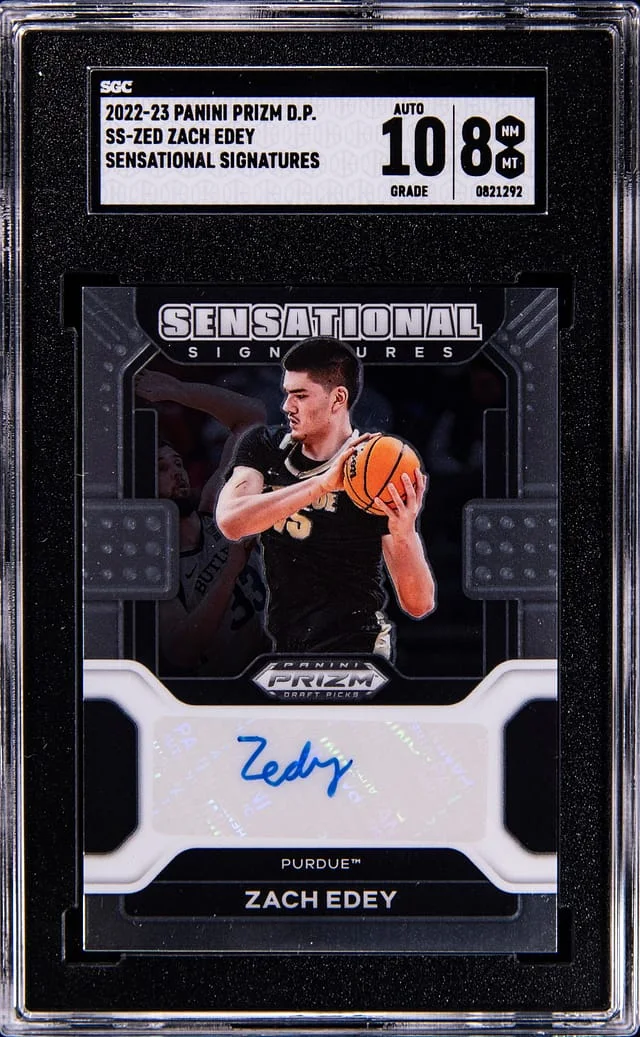 2022-23 Panini Prizm Draft Picks Zach Edey Sensational Signatures #SS-ZED card image