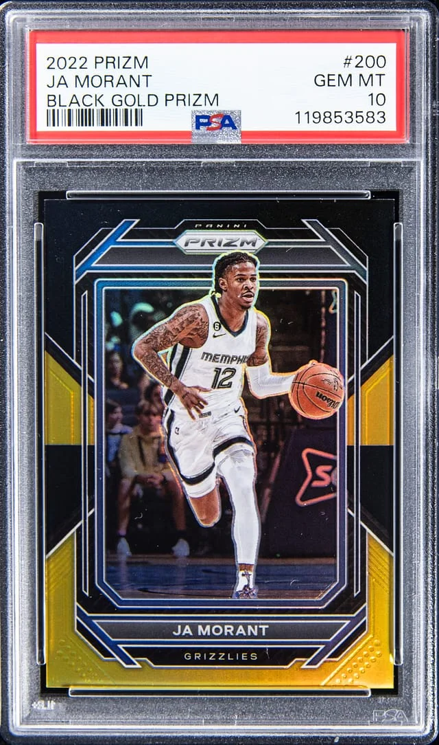 2022-23 Panini Prizm Ja Morant Black Gold Prizm #200 card image