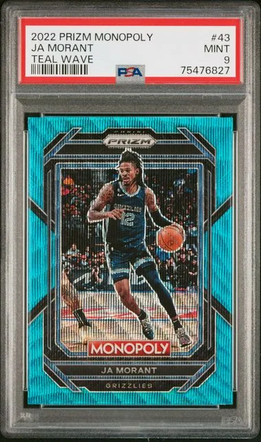 2022-23 Panini Prizm Ja Morant Monopoly Teal Wave Prizm #43 card image