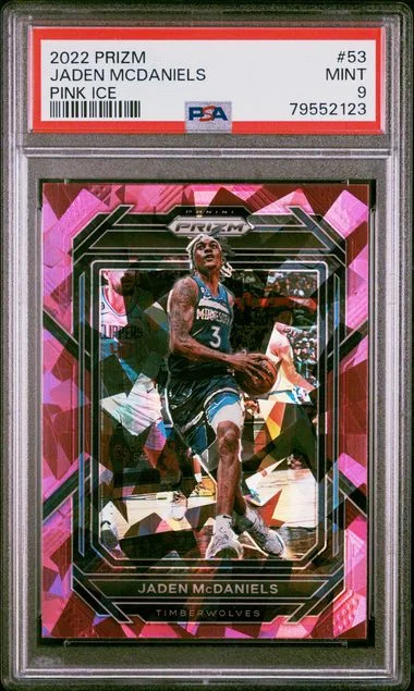 2022-23 Panini Prizm Jaden McDaniels Pink Ice #53 card image