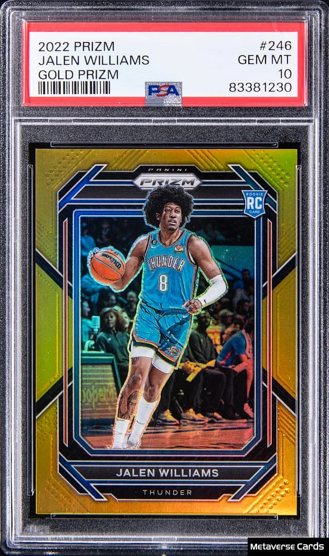 2022-23 Panini Prizm Jalen Williams Gold Prizm #246 card image