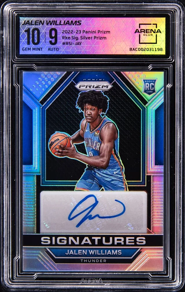 2022-23 Panini Prizm Jalen Williams Signature Silver Prizm #RSI-JAY card image