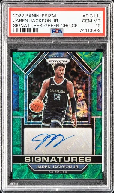 2022-23 Panini Prizm Jaren Jackson Jr. Signatures Green Choice #SIG-JJJ card image