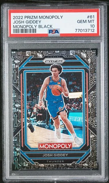 2022-23 Panini Prizm Josh Giddey Monopoly Monopoly Black #61 card image