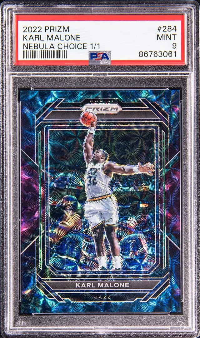 2022-23 Panini Prizm Karl Malone Nebula Choice Prizm #284 card image