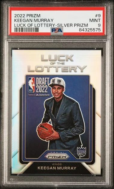 2022-23 Panini Prizm Keegan Murray Luck Of The Lottery Silver Prizm #9 card image