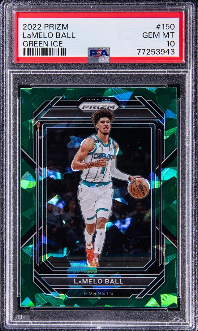 2022-23 Panini Prizm LaMelo Ball Green Ice #150 card image