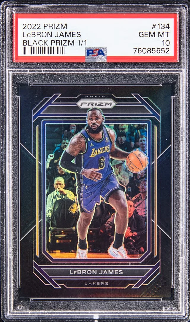 2022-23 Panini Prizm LeBron James Black Prizm #134 card image