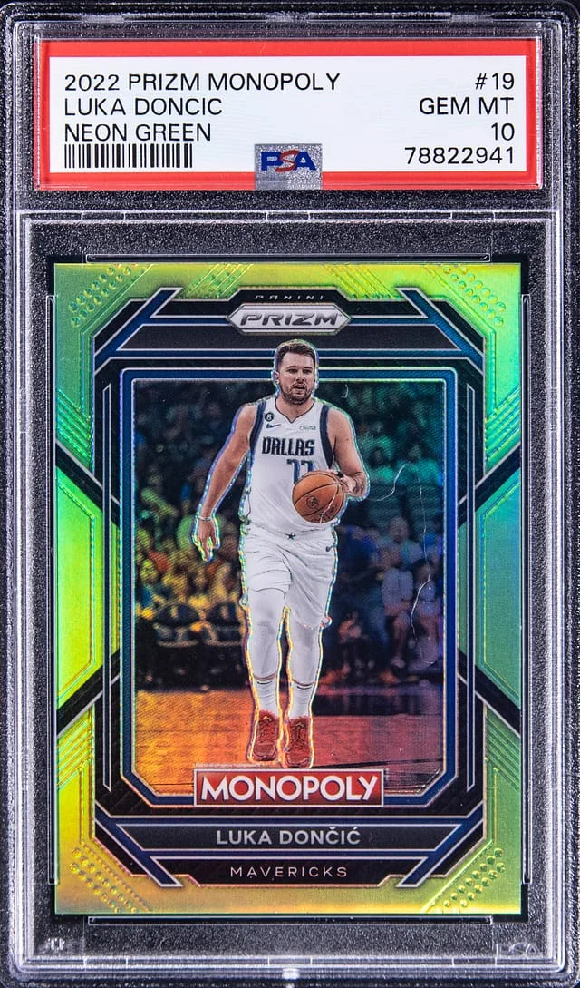 2022-23 Panini Prizm Luka Doncic Monopoly Neon Green #19 card image