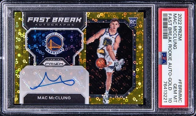 2022-23 Panini Prizm Mac MaClung Fast Break Autograph Gold #FBR-MMC card image