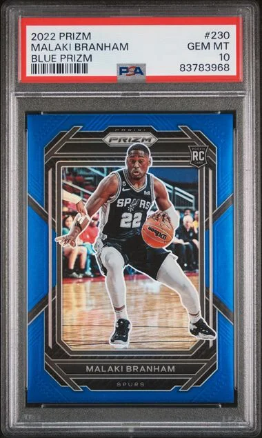 2022-23 Panini Prizm Maliki Branham Blue Prizm #230 card image