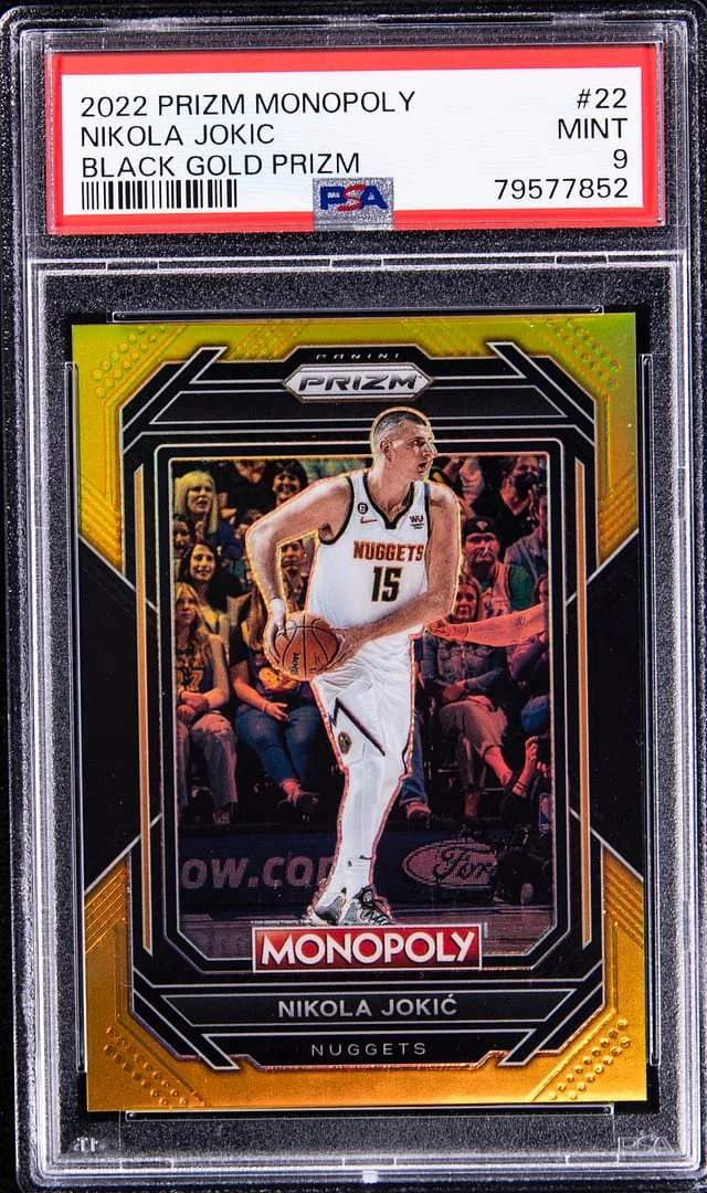 2022-23 Panini Prizm Nikola Jokic Monopoly Black Gold Prizm #22 card image