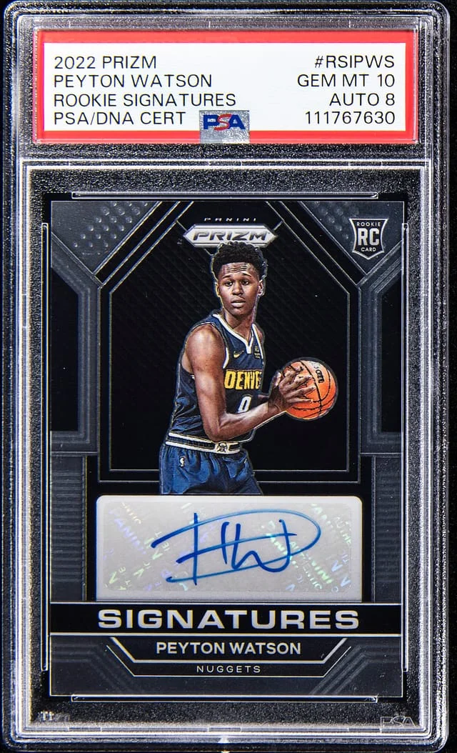 2022-23 Panini Prizm Peyton Watson Signatures #RSI-PWS card image