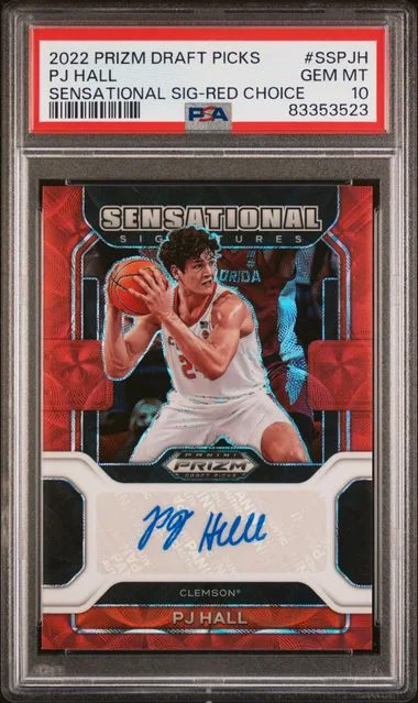 2022-23 Panini Prizm Pj Hall Sensational Signatures Red Choice Prizm #SSPJH card image