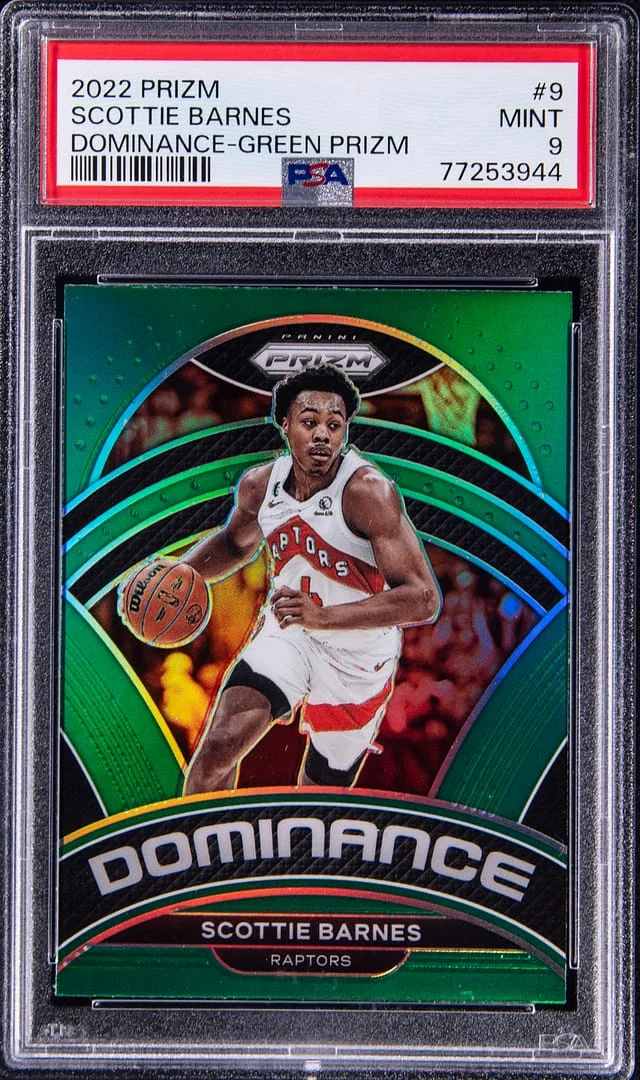 2022-23 Panini Prizm Scottie Barnes Dominance Green #9 card image