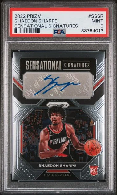2022-23 Panini Prizm Shaedon Sharpe Sensational Signatures #SS-SS card image
