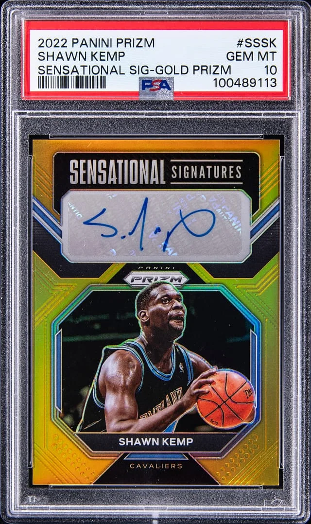 2022-23 Panini Prizm Shawn Kemp Sensational Signature Gold Prizm #SS-SK card image