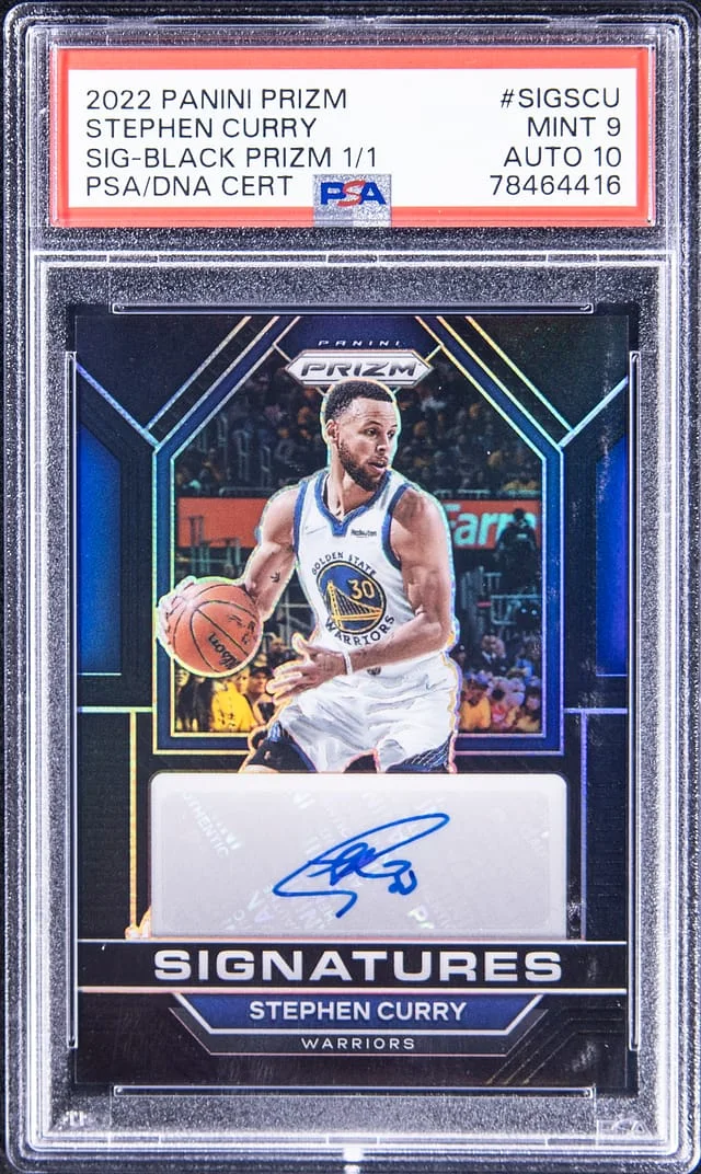 2022-23 Panini Prizm Stephen Curry Signatures Gold Prizm #SIG-SCU card image
