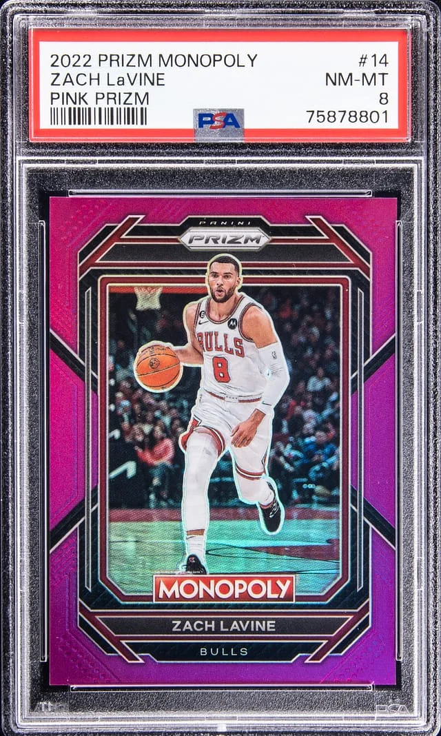 2022-23 Panini Prizm Zach LaVine Monopoly Pink #14 card image