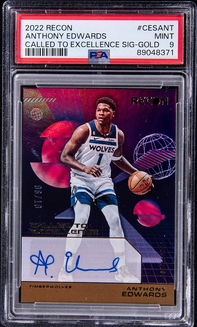 2022-23 Panini Recon Anthony Edwards Called to Excellence Signature Gold #CES-ANT card image