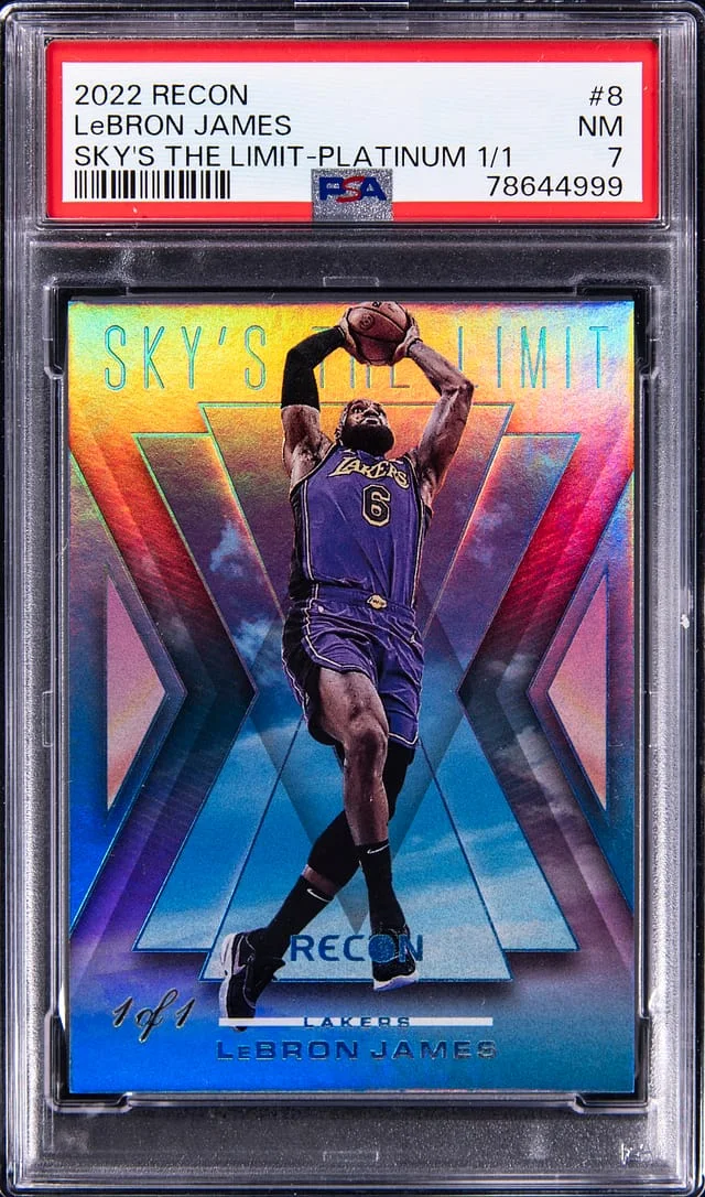2022-23 Panini Recon LeBron James Sky's The Limit Platinum #8 card image
