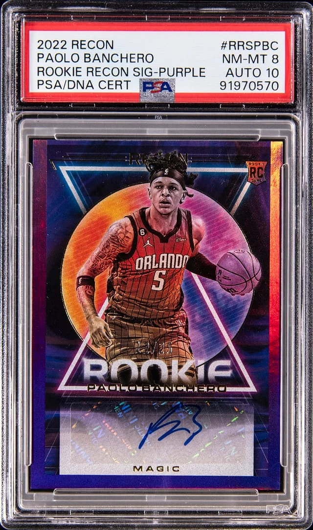 2022-23 Panini Recon Paolo Banchero Recon Signatures Purple #RRS-PBC card image
