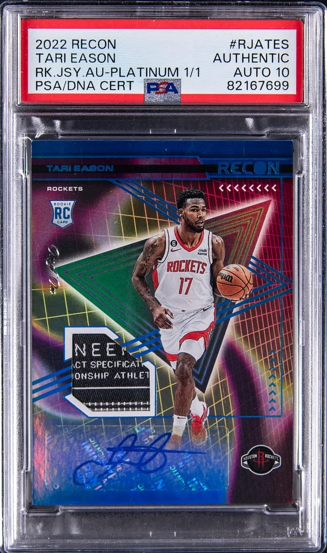 2022-23 Panini Recon Tari Eason Jersey Autographs Platinum #RJA-TES card image