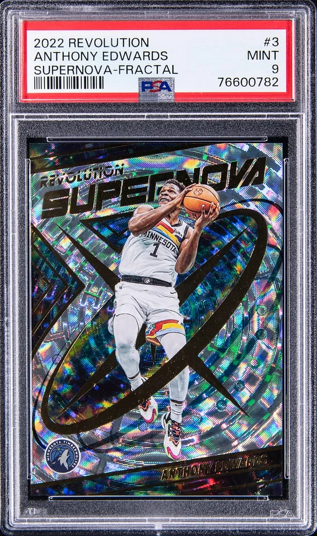 2022-23 Panini Revolution Anthony Edwards Supernova Fractal #3 card image