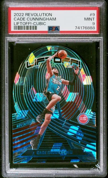 2022-23 Panini Revolution Cade Cunningham Liftoff! Cubic Die-Cut #9 card image