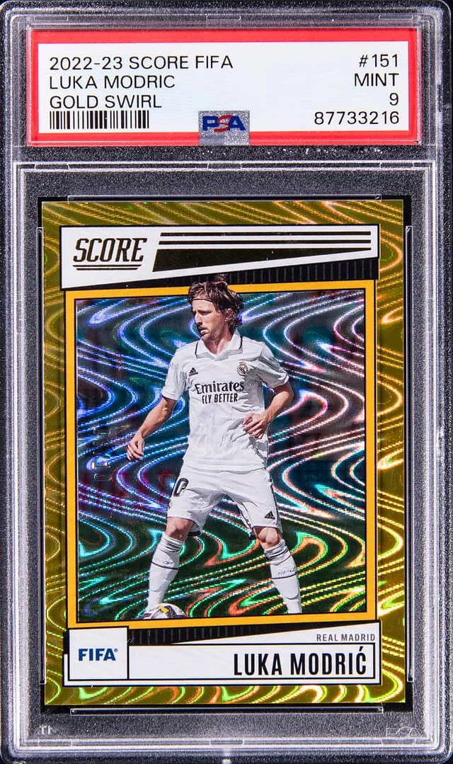 2022-23 Panini Score Luka Modric FIFA Gold Swirl #151 card image