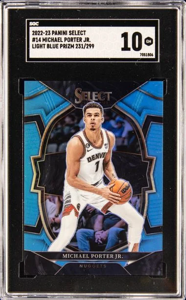 2022-23 Panini Select 14 Michael Porter Jr. Light Blue Prizm #231/299 card image