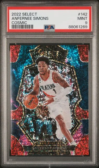 2022-23 Panini Select Anfernee Simons Cosmic #142 card image