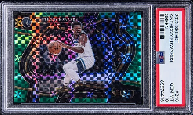 2022-23 Panini Select Anthony Edwards Green Prizm #246 card image
