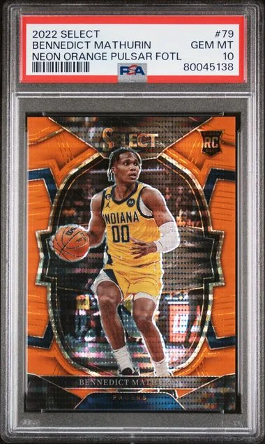 2022-23 Panini Select Bennedict Mathurin Neon Orange Pulsar FOTL #79 card image