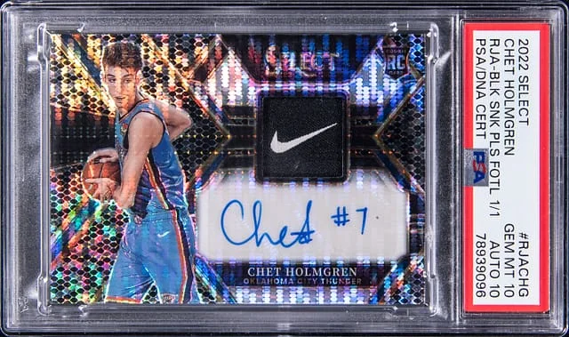 2022-23 Panini Select Chet Holmgren Jersey Autographs Black #RJA-CHG card image