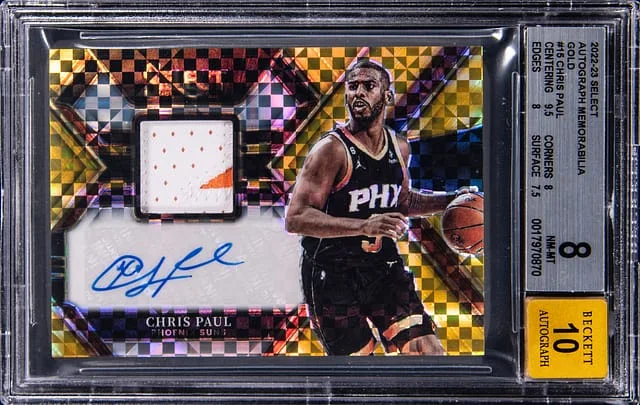 2022-23 Panini Select Chris Paul Autograph Memorabilia Gold #AM-CP3 card image