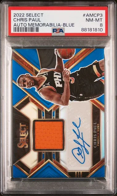 2022-23 Panini Select Chris Paul Autographed Memorabilia Blue #AMCP3 card image