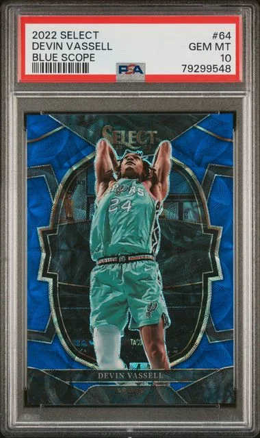 2022-23 Panini Select Devin Vassell Blue Scope #64 card image
