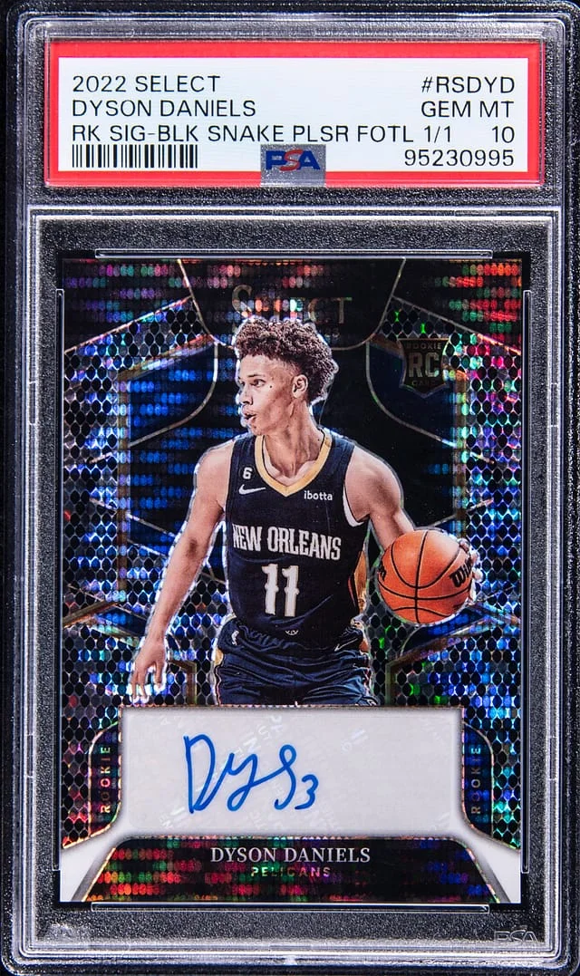 2022-23 Panini Select Dyson Daniels Signature Black Snake Skin Pulsar FOTL #RS-DYD card image