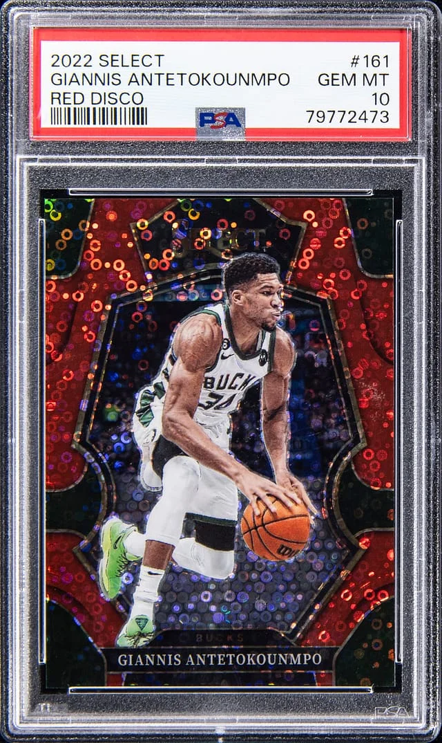 2022-23 Panini Select Giannis Antetokounmpo Blue Die-Cut Prizm #161 card image