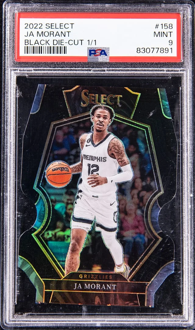 2022-23 Panini Select Ja Morant Black Die Cut #158 card image