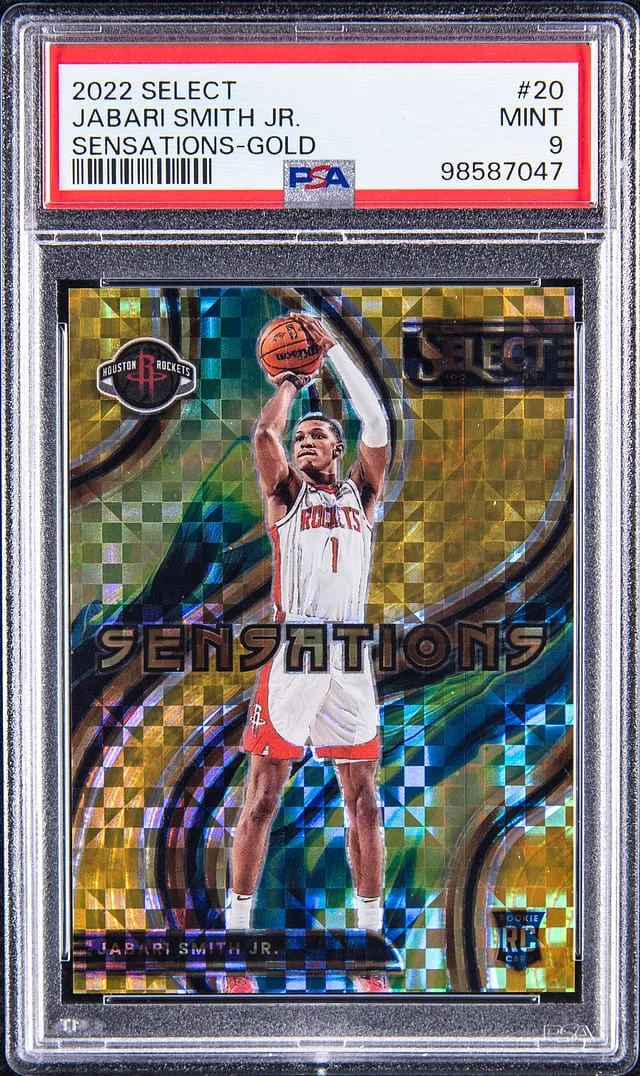 2022-23 Panini Select Jabari Smith Jr. Sensations Gold Prizm #20 card image