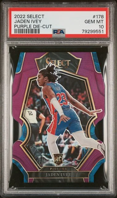 2022-23 Panini Select Jaden Ivey Blue Die-Cut Prizm #178 card image