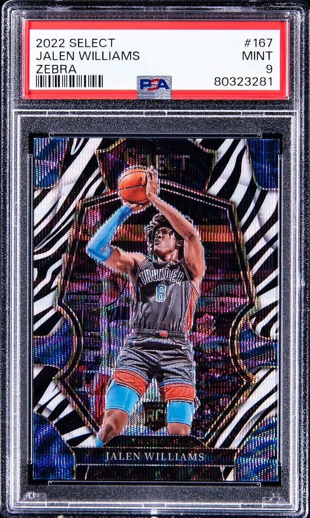 2022-23 Panini Select Jalen Williams Zebra Prizm #167 card image